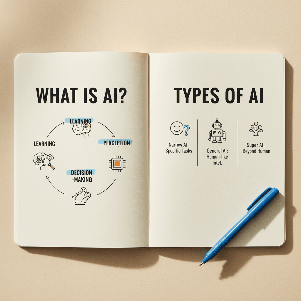 Simple visual explanations of AI concepts for non-technical learners
