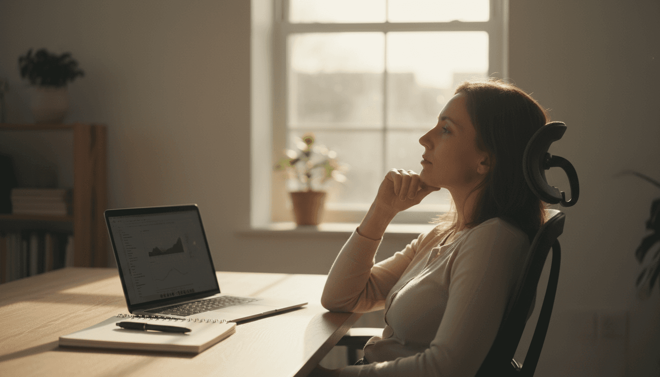 Person at desk learning AI concepts