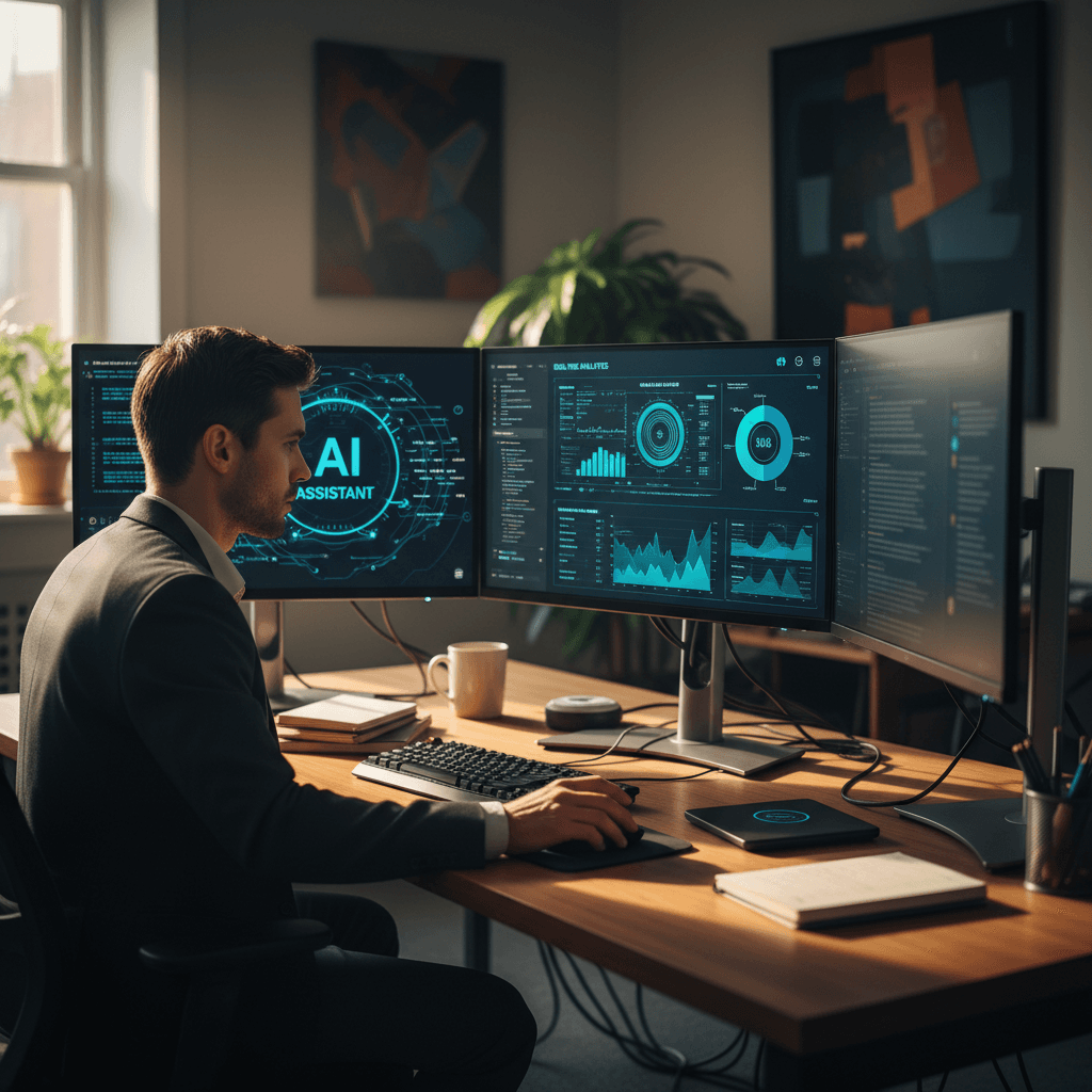 Person working through hands-on AI project with real data and tools