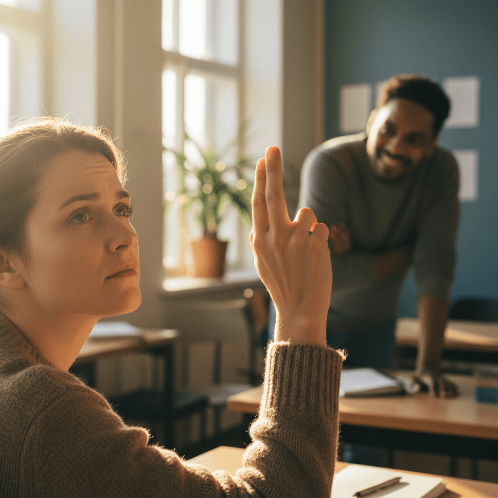 Workshop attendee asking question during live Q&A session
