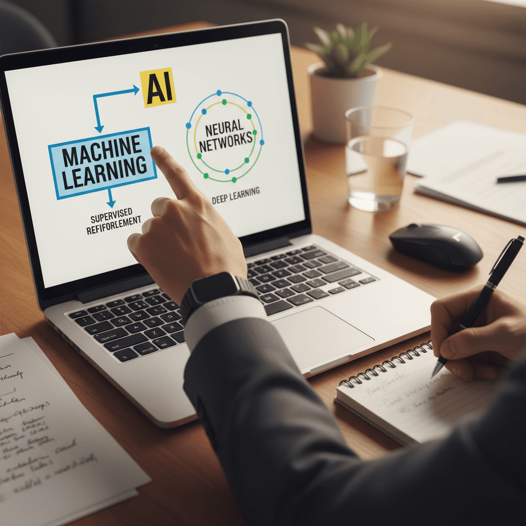 Instructor demonstrating AI concepts during a training session