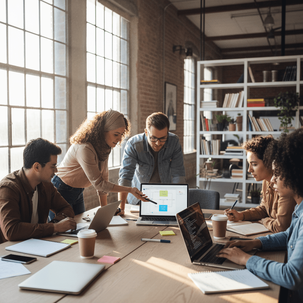 Workshop participants engaged in interactive AI learning exercise